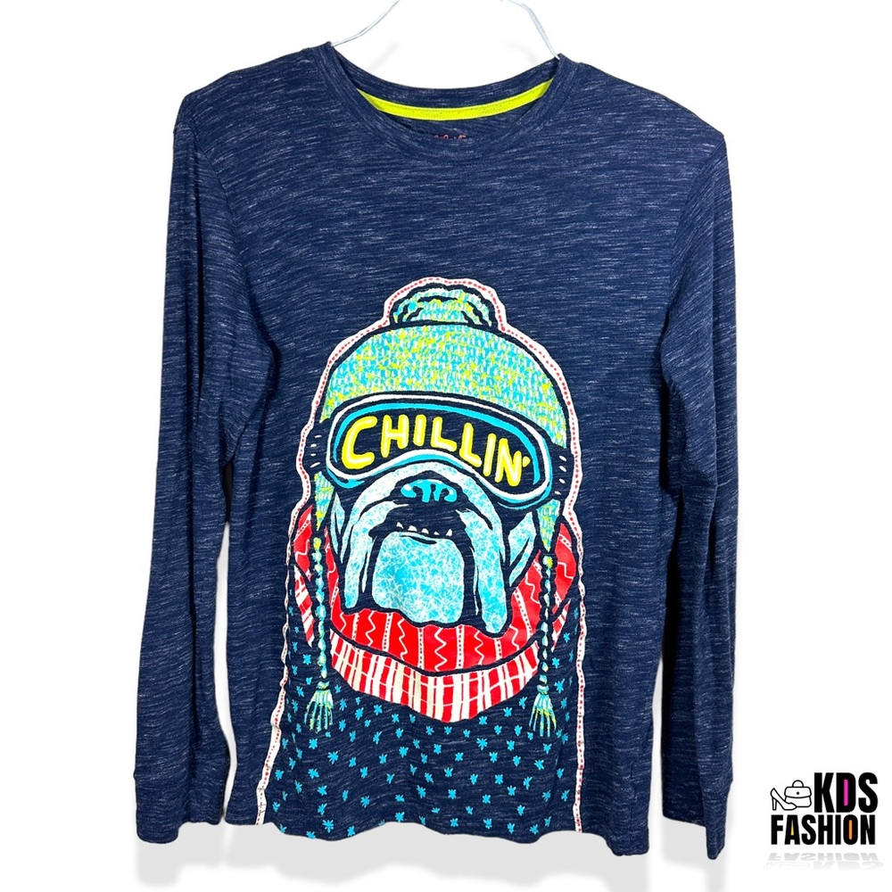 Cat & Jack Bulldog “Chillin” Tee Long Sleeve XL (16)